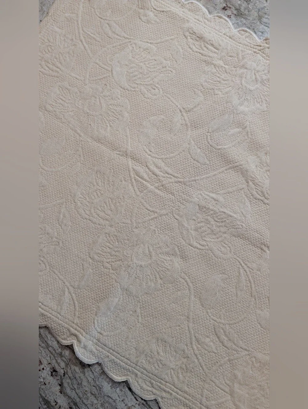 MATELASSE Shams STANDARD Cream Tan 100% COTTON Portugal PAIR By Artiste Floral